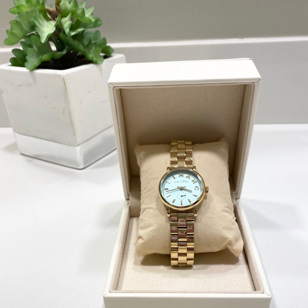 Marc Jacobs Baker Gold and Teal Watch